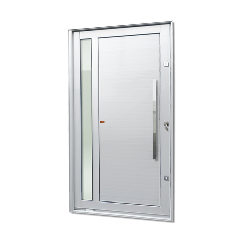Porta Pivotante Alumínio Lambril Visione c/Pux.Dir. Elite Branco 240x150 Brimak