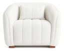 Ver imagem 2 de Poltrona Lilian Luxo Recepção Escritório Suede Bege:branco/liso