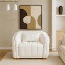 Ver imagem 1 de Poltrona Lilian Luxo Recepção Escritório Suede Bege:branco/liso