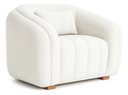 Ver imagem 3 de Poltrona Lilian Luxo Recepção Escritório Suede Bege:branco/liso