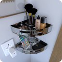 Ver imagem 1 de Kit 2 Prateleiras de Canto Para Quarto Inox Multiuso