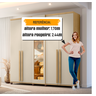Guarda-Roupa Casal Áustria 5 Portas 1 Porta com Vidro Reflecta com LED e 3 Gavetas Internas  - 11