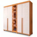 Ver imagem 3 de Guarda-Roupa Casal Reflecta 5 Portas 3 Gavetas com LED Cinamomo/Off White Austria