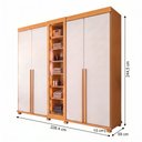 Ver imagem 4 de Guarda-Roupa Casal Reflecta 5 Portas 3 Gavetas com LED Cinamomo/Off White Austria