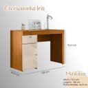 Ver imagem 6 de Mesa Escrivaninha para Computador Home Office 2 Gavetas Porta Canela Off