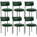 Ver imagem 1 de Kit 06 Cadeiras Estofadas para Sala de Jantar Louise L02 Couríssimo Verde - Lyam Decor