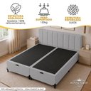 Ver imagem 2 de Cama Box com Baú King Bipartido Suede Cinza Royal Sleep