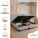 Ver imagem 6 de Cama Box com Baú King Bipartido Suede Cinza Royal Sleep