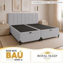 Ver imagem 5 de Cama Box com Baú King Bipartido Suede Cinza Royal Sleep