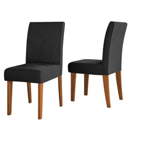 Kit 2 Cadeiras de Jantar Estofadas Multimóveis Cr50254 Cinamomo/preto