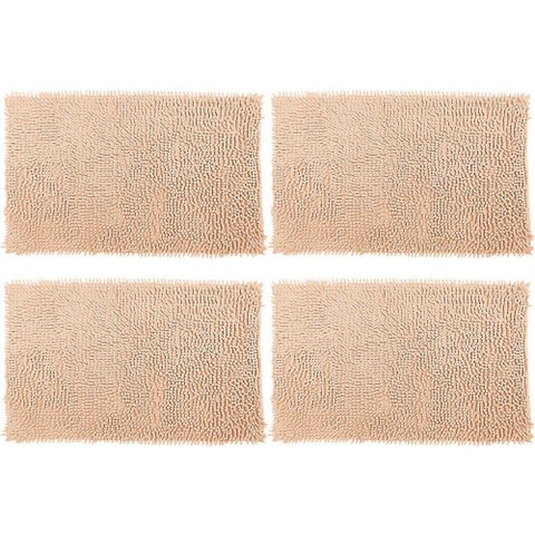 4 Tapete de Banheiro Bolinha 58 X 38cm Antiderrapante Bege