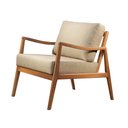 Ver imagem 1 de Poltrona Giulia Luxo Madeira Maciça Castellar Móbile Linho Bege Claro