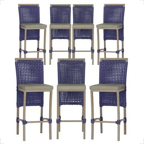 7 Banqueta em Alumínio Roma Fendi Corda Náutica Tecido 8