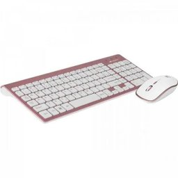 Kit Teclado + Mouse sem Fio K-W510PWH Pink e Branco C3TECH - 1