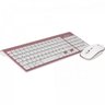Kit Teclado + Mouse sem Fio K-W510PWH Pink e Branco C3TECH - 1