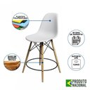 Ver imagem 4 de Kit 4 Banquetas Eames Eiffel De Madeira Assento Branco - Cor: Branco
