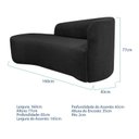Ver imagem 3 de Recamier Curvo Orgânico 160cm 2 Lugares Lado Esquerdo para Sala de Estar Linho Paris