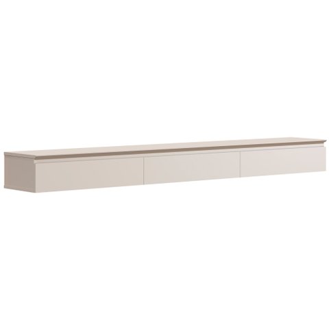 Rack Suspenso para Painel ou Tv até 75 Polegadas 3 Gavetas Aspen Off White Edn