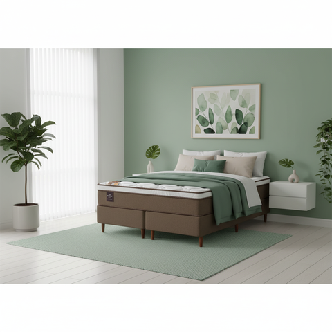 Cama Box King Castor Revolution Pocket 193x203x54 + Box Castor