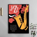 Ver imagem 1 de Quadro Decorativo Poster Cartaz Jazz 45x34cm - com Vidro:madeira Preta