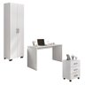 Conjunto para Escritório Gávea com Gaveteiro Petrópolis e Livreiro Office com Portas Grandes Branco  - 1