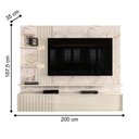 Ver imagem 2 de Home Theater Verona para TV 65 Polegadas 200cm MDP Ripado Frisado com Fitas de LED Calacata Off