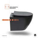 Ver imagem 6 de Vaso Sanitário Porcelana Suspenso Saída Horizontal Hematita Preto