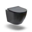 Ver imagem 1 de Vaso Sanitário Porcelana Suspenso Saída Horizontal Hematita Preto