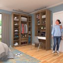 Ver imagem 3 de Quarto Home Office com Guarda Roupas e Bancada de Estudos Paris Luciane Móveis