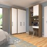 Quarto Home Office com Guarda Roupas e Bancada de Estudos Paris Luciane Móveis - 2