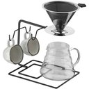 Ver imagem 4 de Porta Xícara de Café e Chá Aramado Schmitt com Suporte para Coador Preto Fosco