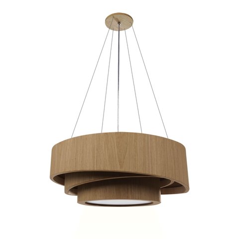 Pendente Trinity Redondo 70cm - 5 Luzes Adrilustres Freijó
