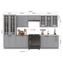 Ver imagem 4 de Armário de Cozinha Modulada Completa Fidelitá Nara 100% MDF 6 Peças 360cm 16 Portas 2 Gavetas sem