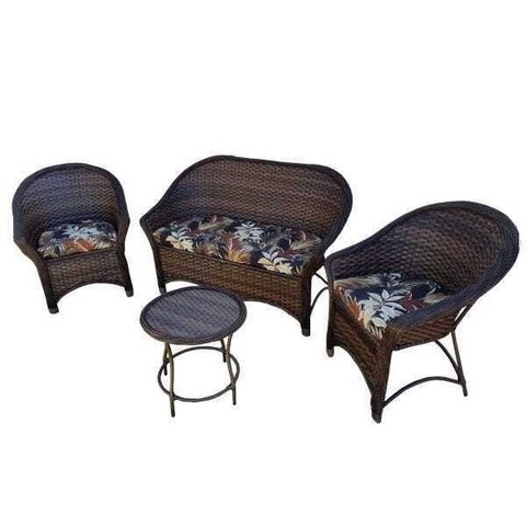 Conjunto de Sofá Fibra Sintética Munique - 1 Sofá 2L + 2 Poltronas + 1 Mesa Centro - Tecido