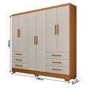Ver imagem 2 de Guarda Roupa Casal Berlim 6 Portas 6 Gavetas Cinamomo Fendi com Pés - Novo Horizonte