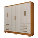Ver imagem 1 de Guarda Roupa Casal Berlim 6 Portas 6 Gavetas Cinamomo Fendi com Pés - Novo Horizonte