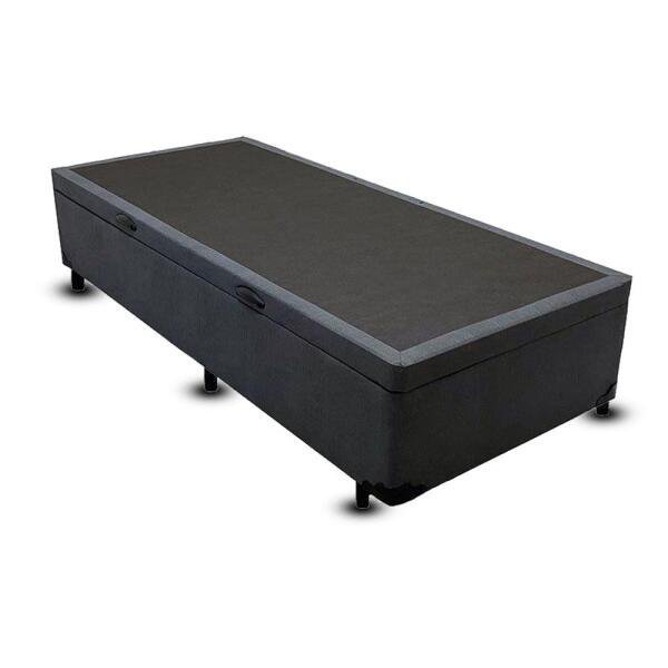 Cama Box Baú Solteiro Suede 78x188cm - Genki Kenko Colchões:cinzachumbo - 6