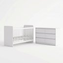 Ver imagem 2 de Conjunto Quarto de Bebê com Berço + Cômoda Amora Branco Espresso Moveis