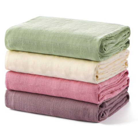 Cobertores de Musselina Momcozy Verde Claro 47"x47" Pacote com 4 Unidades