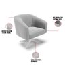 Poltrona Giratória Stella Suede Cinza Base Cromada - D’Rossi - 7