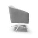 Ver imagem 4 de Poltrona Giratória Stella Suede Cinza Base Cromada - D’Rossi