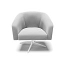 Ver imagem 3 de Poltrona Giratória Stella Suede Cinza Base Cromada - D’Rossi