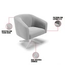 Ver imagem 4 de Poltrona Decorativa Giratória Sala Quarto Leitura Stella Suede Cinza Base Cromada - D’Rossi