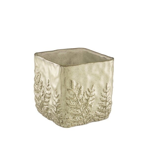 Cachepô Texturizado Quadrado em Cerâmica 12,5cmx13cm Mart Collection - 1