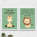 Ver imagem 2 de Kit 2 Quadros Infantil Tema Safari Sonhe Alto 33x24cm - com Vidro:madeira Branca