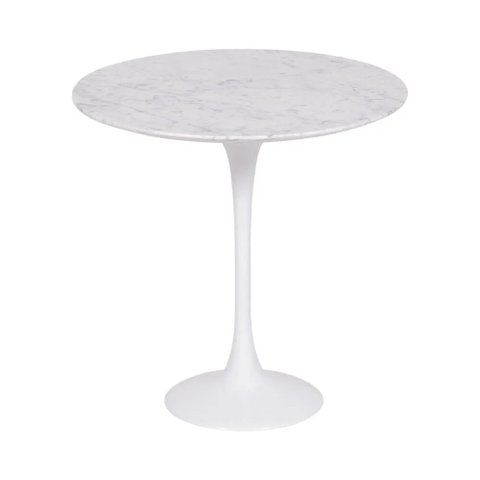 Mesa Saarinen Lateral Carrara 42cm - Base Branca Mgsaarinen