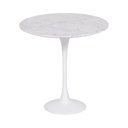 Ver imagem 1 de Mesa Saarinen Lateral Carrara 42cm - Base Branca Mgsaarinen
