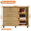 Ver imagem 4 de Cômoda Sapateira Grécia 4 Gavetas 1 Porta - Cinamomo