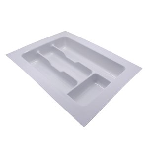 Porta Talheres de Gaveta Organizador para Cozinha Branco 4 Divisórias Acabamento Moveis
