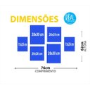 Ver imagem 3 de Conjunto Kit 6 Quadros Decorativos Amarelo Azul Geometrico Home Sala